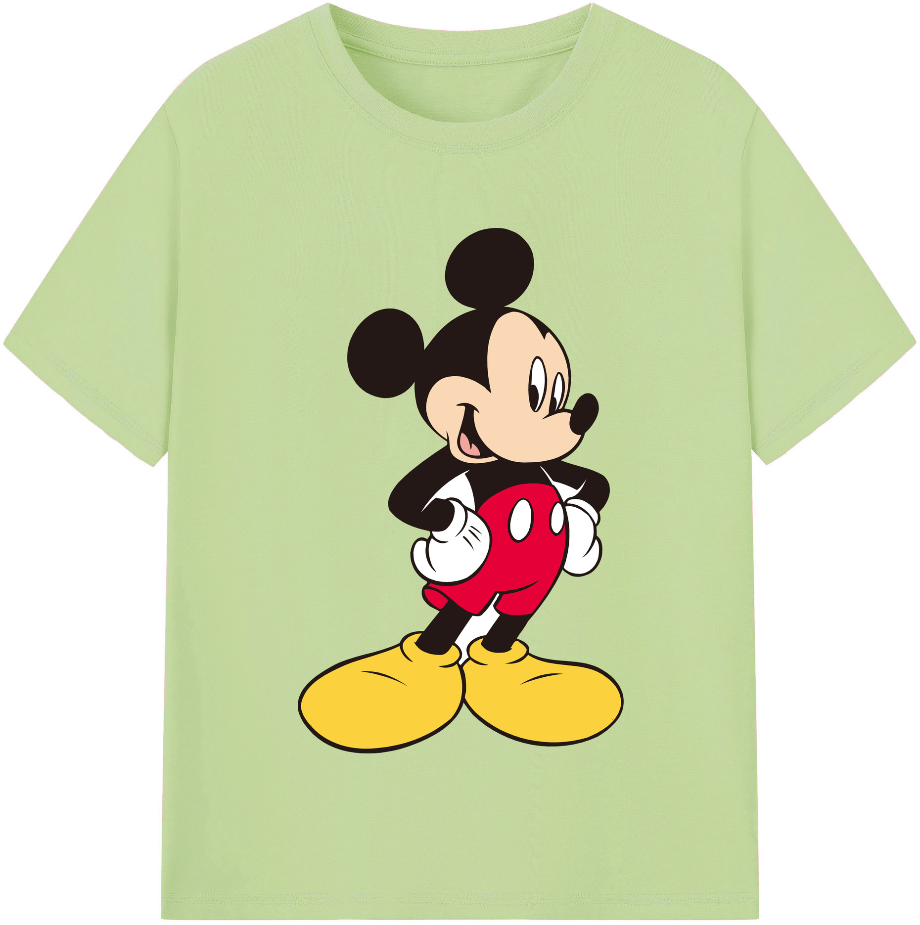 （画像用） ミッキーマウス Mickey Mouse 綿100％半袖Tシャツ（フロントプリント）